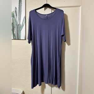 Lavender T-Shirt Dress with Pockets, size 3XL